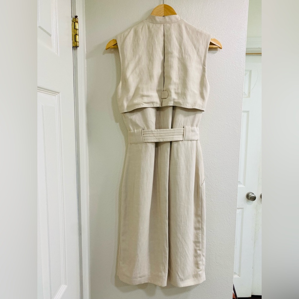 NWOT H&M Light Beige Viscos Trench dress size 4 old money, Capsule wardrobe - Picture 5 of 6